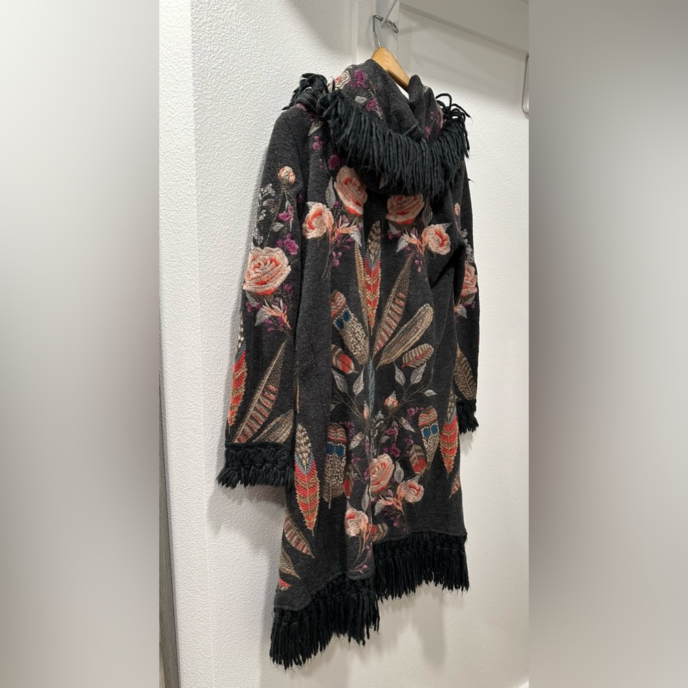 Johnny Was Biya Embroidered Sweater Jacket